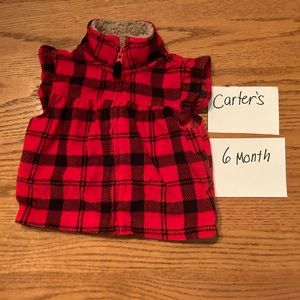 Buffalo vest with ruffle cap sleeves